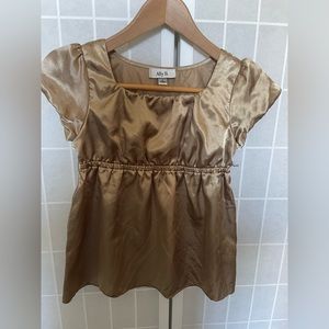 Ally B Gold Satin Top M